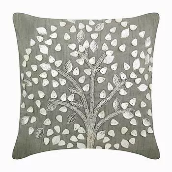 Чехол на подушку HomeCentric, серый перламутр, декоративная подушка в виде дерева, чехол для художественной шелковой подушки, цветочный современный декоративный чехол - серебряное дерево надежды 14 x 14 inch серый