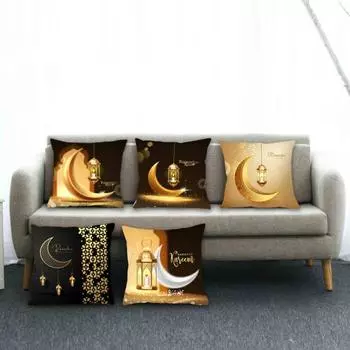 Чехол на подушку Ид Мубарак, наволочка в честь Рамадана, изысканный узор, супер мягкий, износостойкий, моющийся, сезонный, наволочка H