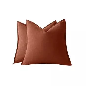 Чехол на подушку из однотонного льна, подходит для диванов и спален One Size