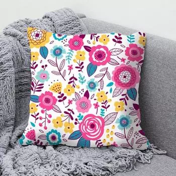 Чехол на подушку, мягкий на ощупь, широкий спектр применения, портативный современный наволочка с цветочным принтом, домашний декор B