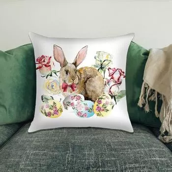 Чехол на подушку Мягкий, удобный, съемный, моющийся, приятный на ощупь, декоративный полиэстер, персиковая кожа, пасхальный стиль, наволочка, украшение для дома H