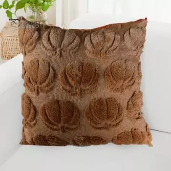 Чехол на подушку на Хэллоуин 3D тыква в стиле Хэллоуина длинные плюшевые волосы домашний офис вечеринка День благодарения декор спальня машина гостиная диван плед коричневый