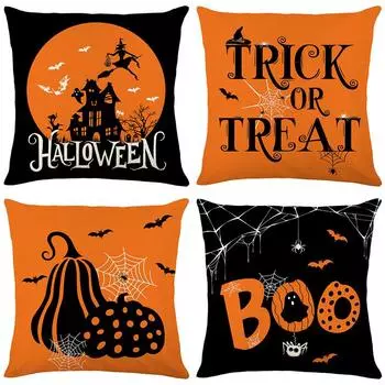Чехол на подушку на Хэллоуин, льняной принт, чехол для дивана, украшение для гостиной, спальни, чехол для подушки 45*45cm JYM475-1