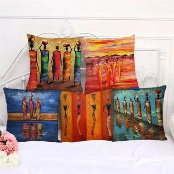Чехол на подушку, наволочка, акварель, африканская женщина, домашний декор для гостиной, спальни, дома 40x40cm