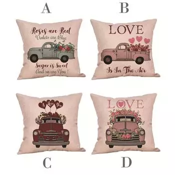 Чехол на подушку «С Днем святого Валентина» Rose Sweet Love розовый