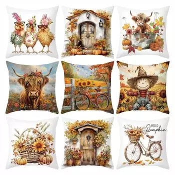 Чехол на подушку с изображением фермерского скота, праздничный декоративный чехол на подушку для спальни, гостиной, чехол на подушку 45*45cm TPR498-1