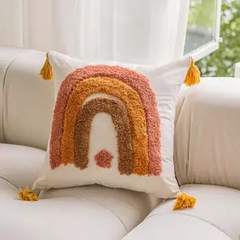 Чехол на подушку с кисточками ручной работы, украшение для дома, моющийся, красивый тканый тафтинговый чехол для подушки в стиле бохо, предметы домашнего обихода кофейный