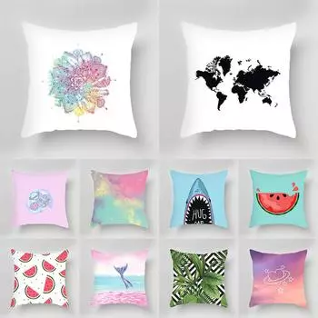 Чехол на подушку с милым мультяшным принтом для дома, гостиной, дивана, автомобиля, украшения отеля, наволочка 40X40CM