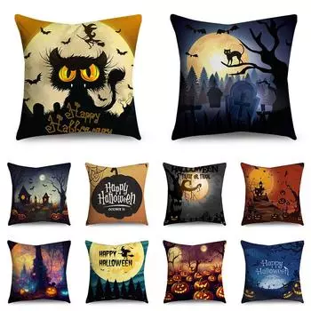 Чехол на подушку с пасхальным принтом на Хэллоуин для дома, гостиной, украшения дивана, декоративная подушка, наволочка 40x40cm