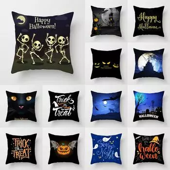 Чехол на подушку с принтом на тему Хэллоуина для дома, гостиной, украшения дивана, декоративная подушка, наволочка 45*45 см 40X40CM