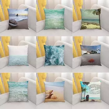 Чехол на подушку с принтом пляжной ракушки для дома, гостиной, дивана-кровати и стула, декоративная наволочка и наволочка 40X40CM
