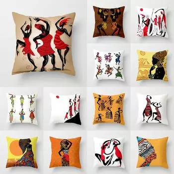 Чехол на подушку с принтом в африканском стиле, наволочка для дома, гостиной, дивана, спальни, украшение, чехол из полиэстера 40X40CM
