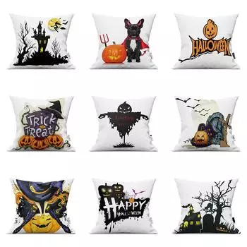 Чехол на подушку с рисунком ужаса на Хэллоуин и тыквой, забавный чехол для дома, гостиной, украшения дивана, квадратный чехол для подушки 40X40CM