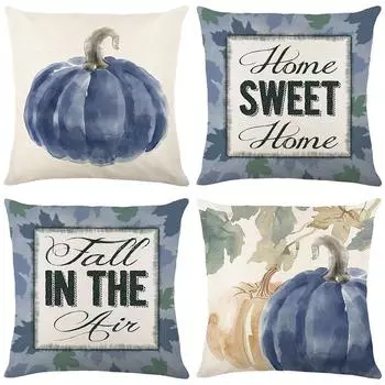 Чехол на подушку с тыквой из серии «Осенний урожай» из льна с принтом для гостиной, декоративная наволочка для дивана, наволочка для подушки 45*45cm JYM454-1