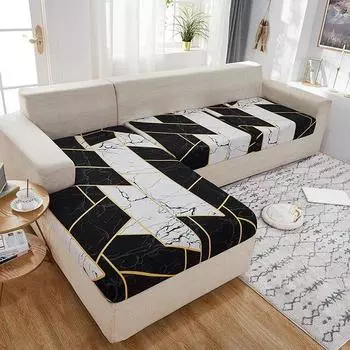 Чехол на подушку сиденья дивана для гостиной, чехол для дивана с эластичным принтом, L-образный чехол для углового дивана, эластичный чехол для дивана, чехол для дивана Normal Size (S)-1pc