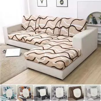 Чехол на подушку сиденья дивана с цветочным принтом, чехол для углового дивана, эластичный защитный чехол, чехлы для дивана, мебели, чехла на сиденье стула Back cushion cover светло-серый