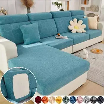 Чехол на подушку сиденья дивана, жаккардовый чехол на стул, эластичный моющийся съемный чехол, флисовый чехол для дивана, мебели Normal size S темно серый