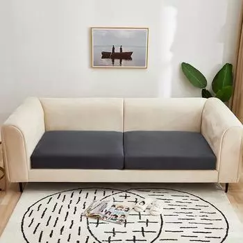 Чехол на подушку сиденья для дивана, чехол на стул, моющийся полиэстер, домашние животные, защита для детской мебели, эластичный съемный однотонный чехол Seat Length 50-65cm