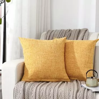 Чехол на подушку Silky Bunny 50x50 см, скандинавский стиль, спинка дивана, льняная текстура, чехол на подушку, простая скрытая молния, декоративная наволочка, желтый комплект