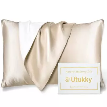 Чехол на подушку Utukky Silk на шелковой подушке Чехол на одну подушку-конверт 43 x 63 Шелковая подушка уменьшает сон Антибактериальная и неприятный запах