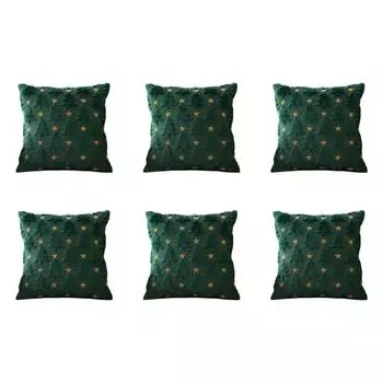Чехол на подушку в виде рождественской елки с желтой звездой для зимнего праздничного декора