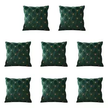 Чехол на подушку в виде рождественской елки с желтой звездой для зимнего праздничного декора