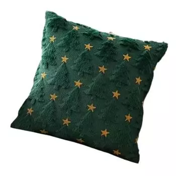 Чехол на подушку в виде рождественской елки с желтой звездой для зимнего праздничного декора