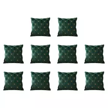 Чехол на подушку в виде рождественской елки с желтой звездой для зимнего праздничного декора