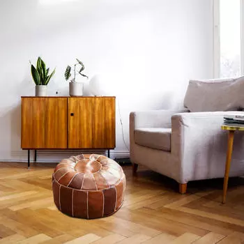 Чехол на пуф Hassock для хранения Оттоманская подушка Премиум square brown