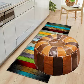 Чехол на пуф, подставка для ног из искусственной кожи, пуфик, ненабивная круглая напольная подушка для ног для жизни Multi Color Brown