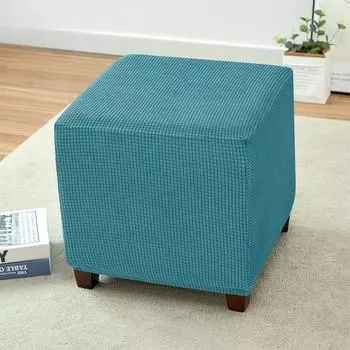 Чехол на пуфик из квадратного эластичного флиса, чехлы на пуфы для ног, чехлы на подставки для ног, чехлы для домашних пуфов, защита для мебели