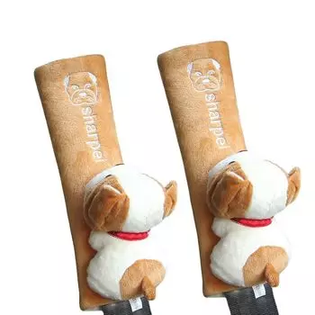 Чехол на ремень безопасности, наплечник, детский рюкзак, ремень безопасности в виде животного, детская подушка, накладка на ремень безопасности, автомобильные принадлежности, милый плюшевый дорожный подарок, набор из 2 предметов