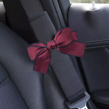 Чехол на ремень безопасности с бантом, наплечники для ремня безопасности автомобиля, милые автомобильные аксессуары, милый чехол на ремень безопасности с узором в клетку, бантовый узел One Size