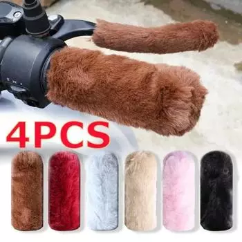 Чехол на ручку электромобиля, зимний, теплый, имитация плюша, чехол на ручку электровелосипеда, комплект ручек тормоза для трехколесного велосипеда