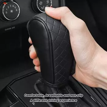 Чехол на ручку переключения передач автомобиля, нескользящий, защитные чехлы, чехол для ручки переключения передач из искусственной кожи для салона автомобиля серый