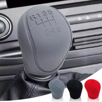 Чехол на ручку переключения передач автомобиля, нескользящий силиконовый, универсальный, 6-ступенчатый, защитные чехлы, аксессуары для салона автомобиля серый