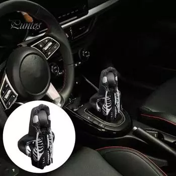 Чехол на ручку переключения передач автомобиля Skeleton, легкая установка, чехол на ручник, универсальная крышка на ручку переключения передач, аксессуары для салона автомобиля на Хэллоуин A