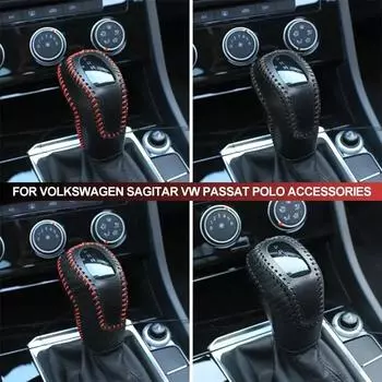 Чехол на ручку переключения передач из углеродного волокна, автомобильные аксессуары для Volkswagen Sagitar Tacqua Tayron Polo Plus Tcross 2019-2024
