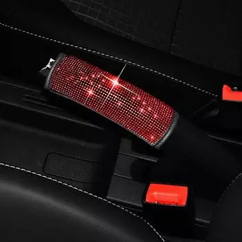 Чехол на ручной тормоз автомобиля со стразами, кожаный, противоскользящий, защитный, универсальный, алмазный, автомобильный, аксессуары для интерьера для женщин чёрный