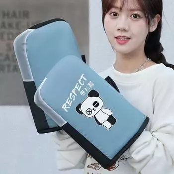 Чехол на руль электрического мотоцикла, зимнее тепло, бархатные утолщенные аккумуляторные автомобильные перчатки, велосипедные морозостойкие перчатки на руль синий