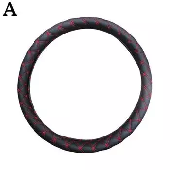 Чехол на руль автомобиля 38 см искусственная кожа удобная ручка аксессуары интерьер автомобиля чехол H6I5