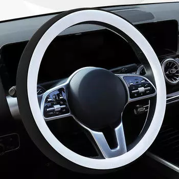 Чехол на руль автомобиля 38 см, удобная теплая защита, зимнее украшение интерьера, легкий вес серый
