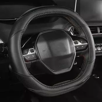 Чехол на руль автомобиля из искусственной кожи для Peugeot 3008 4008 5008 Аксессуары для рулевого управления чёрный