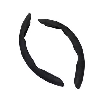 Чехол на руль автомобиля из ПВХ с рисунком из углеродного волокна - прозрачный и приятный на ощупь, без швов или боковин, нескользящий, с зажимом carbon fiber black