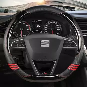 Чехол на руль автомобиля из углеродного волокна для Seat Leon 5F Mk3 2013-2022 Ibiza 6J 2022 Tarraco Arona Ateca Alhambra, автоаксессуары