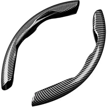 Чехол на руль автомобиля из углеродного волокна, универсальный автомобильный чехол из углеродного волокна, чехол на руль автомобиля, нескользящая защита колеса автомобиля 38 см(15 дюймов) 33x8x3cm