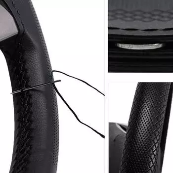 Чехол на руль автомобиля, кожа из микрофибры, перфорированная оплетка на руль, чехлы на руль, подходят для чёрный