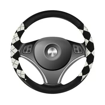 Чехол на руль автомобиля, нескользящий чехол на руль автомобиля, тисненая кожа, автомобильный стиль