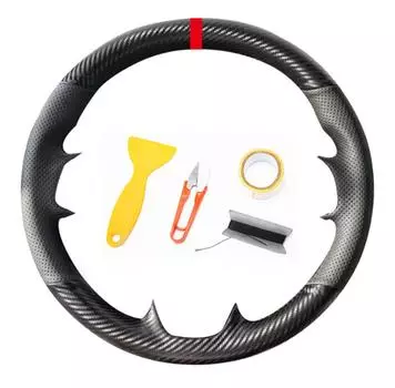 Чехол на руль автомобиля Ручная строчка Кожа+Углеволокно Для Toyota RAV4 13-18
