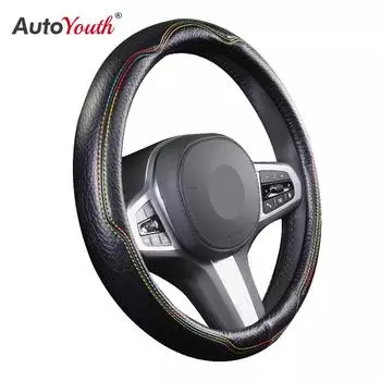 Чехол на руль автомобиля, универсальный кожаный чехол из микрофибры 15 дюймов для легковых автомобилей, грузовиков, внедорожников